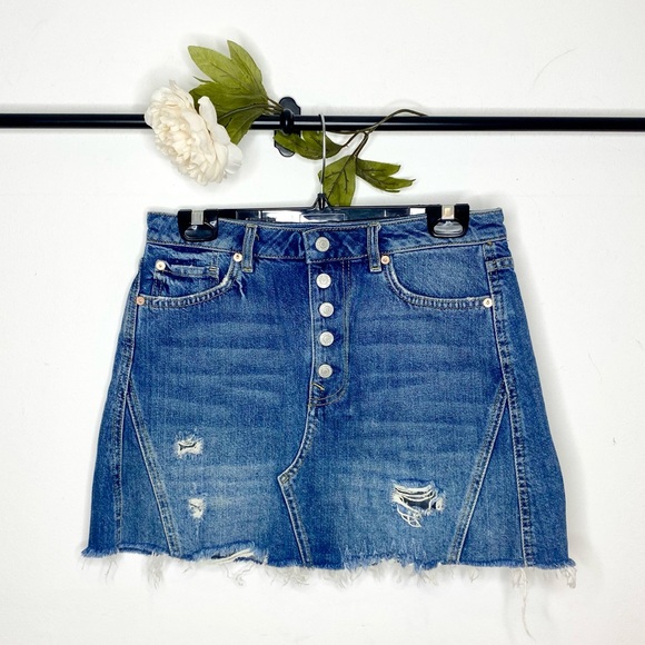Free People Dresses & Skirts - We the Free (Free People) Distressed Denim Skirt